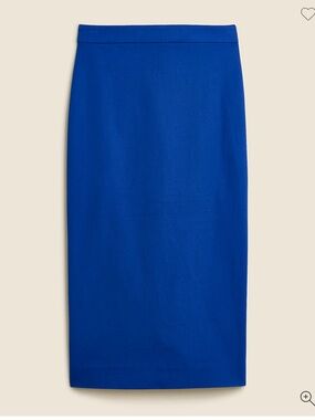 Jcrew No 3 Pencil Skirt Blue Bi Stretch Cotton Blend